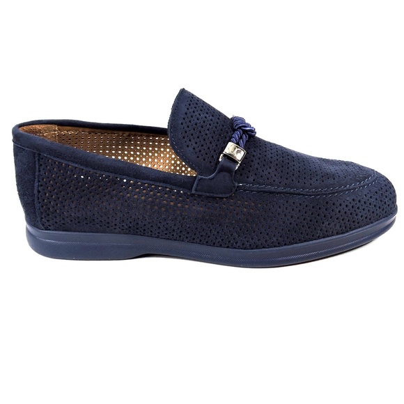 CASADEI ?? MENS BLUE SUEDE COMFORT SUMMER LOAFERS main image 4